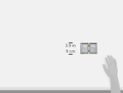 Lawrence Frames Bead Border Design, 2.5x3.5 Double, Pewter - color: Pewter, size: 2.5x3.5 Double