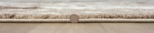 Keen Home Design Abstract Non-Shedding Runner Rug, Soft Thick Pile, 2x10 | Polypropylene High Pile, Jute Back; Ideal For Hallway, Bedside, Landing, Home Office - color: Skies Beige, size: 2'8" x 9'11" (Runner)
