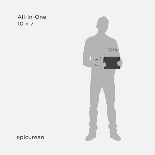 Epicurean All-In-One Cutting Board with Non-Slip Feet and Juice Groove, 10" × 7", Slate/Black - color: Slate/Black, size: 10"L x 7"W