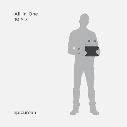 Epicurean All-In-One Cutting Board with Non-Slip Feet and Juice Groove, 10" × 7", Slate/Black - color: Slate/Black, size: 10"L x 7"W