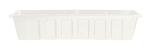 Root & Vessel Poly-Pro Plastic Flower Box Planter, White, 30-Inch - color: White, size: 30-Inch