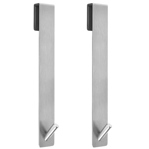 Kontoyo Shower Door Hooks(10 Inch),Extended Over Door Hooks for Bathroom Frameless Glass Shower Door,Stainless Steel Towel Hooks,Heavy Duty Rack Hooks for Robe,Towel-2 Pack-Silver - color: Silver, size: 10IN-2 PACK