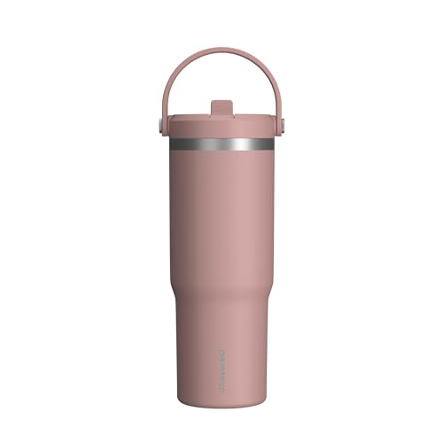 Hydrapeak Nomad 32oz Stainless Steel Insulated Travel Tumbler with Handle & Straw Lid, Leakproof, Cupholder Friendly, Back to School, College Dorm, Gym & Everyday Hydration, Cold 24 Hours (Rosewood) - color: Rosewood