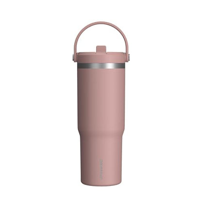 Hydrapeak Nomad 32oz Stainless Steel Insulated Travel Tumbler with Handle & Straw Lid, Leakproof, Cupholder Friendly, Back to School, College Dorm, Gym & Everyday Hydration, Cold 24 Hours (Rosewood) - color: Rosewood