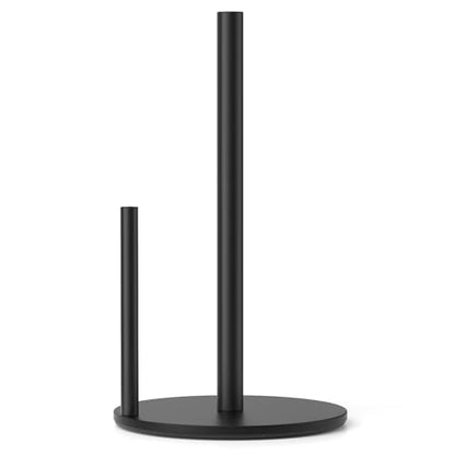 Paper Towel Holder Black Stainless Steel Kitchen Countertop Roll Organizer | Standing Paper Towel Holders Roll Dispenser Simple Black - color: Black