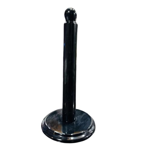 Black Marble Paper Towel Holder – Handmade Heavyweight Stand for Kitchen Countertops, Bathroom, Dining Table – Non-Slip Felt Base – Modern Natural Stone Decor - color: Black