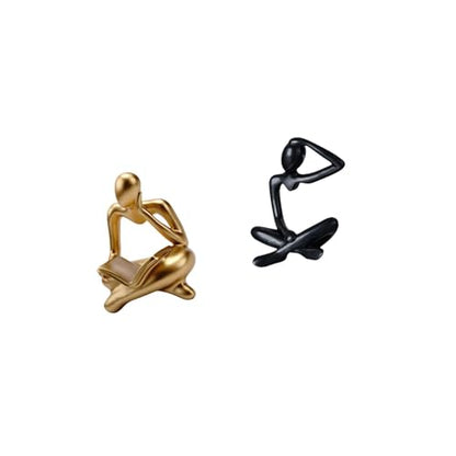 Abstract Reader Figurine Thinker Statue Human Figurine Desktop Sculpture Resin Fashionable Craft Suitable for Office Display Home Shelf Gift