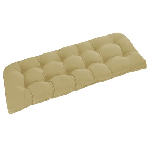 downluxe Outdoor Bench Cushion for Patio Furniture, Water Resistant Tufted Overstuffed Porch Swing Cushions, Thick Outdoor Loveseat Cushions, 59" x 18" x 5", Khaki, Set of 1 - color: Khaki, size: 59x18x5 Inch