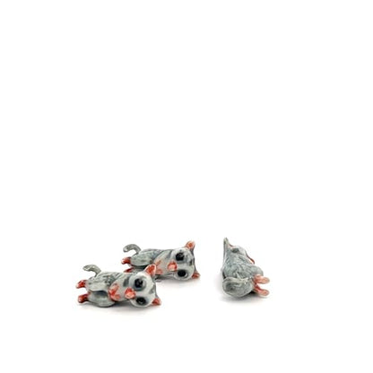 Handmade Adorable Mini Ceramic Animal Figurine – Porcelain Miniature Collectible Decor (Sugar Glider) - style: Sugar glider
