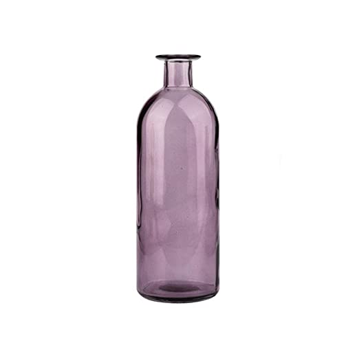 Glass Bud Vase, 1pc Small Vases for Flowers, Decorative Glass Bottles, Mini Flower Vases Centerpiece for Wedding, Vintage Vase for Rustic Home Decor, Living Room, Office Desk (Medium-Purple) - color: Medium-purple