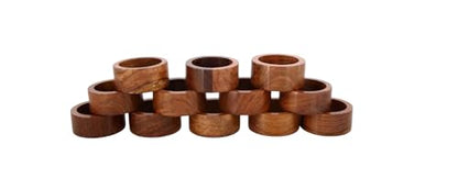 Napkin Holder Set of 12 Handmade Acacia Wood Dining Table Napkin Ring Classic Everyday Thanksgiving Holiday Christmas Festive Party Gift Farmhouse Décor - size: Plane - Set of 12