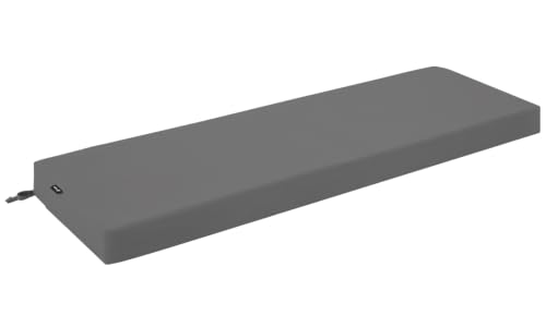Favoyard Indoor & Outdoor Patio Bench Cushion, Grey, 48 x 16 x 3 inches | Water-Resistant, 5-Year Fade-Resistant, High-density Foam Seat Pad, Ties & Removable Cover, Swing Sofa Couch Porch Garden - color: Dark Grey, size: 48 x 16 x 3 In