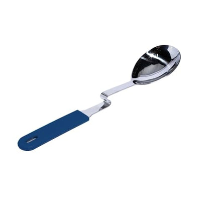 Souper Cubes Stainless Steel Spoon with Silicone Grip & Pot Hook, Blueberry | Durable Cooking Spoon Hooks to Your Pot to Help Prevent Drips and Keep Counters and Stovetop Clean - color: Blueberry, size: Spoon 1-Pack