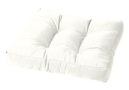 Cushion Source Tufted Ottoman Cushions, 21"X 17" Indoor and Outdoor Durable Tufted Cushion Made with Fade Resistant Sunbrella Fabric, Sunbrella Canvas White - color: Sunbrella Canvas White