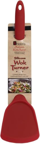 Helen's Asian Kitchen Silicone Wok Turner and Stir Fry Spatula, 13-Inches, Red - size: 13-Inch, Silicone WokTool