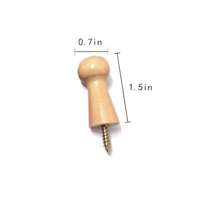 Wooden Shaker Peg Wood Screw-on Shaker Pegs 1.5 Inch Long Unfinished Wood Shaker Racks for Hanging Clothes Hats Towel and More DIY Paint Color (6 Pieces)