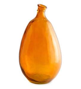VivaTerra Recycled Tall Glass Balloon Vase – Handblown Glass Vases for Centerpieces – Unique Organic Shape in a Delicate Amber Color – Sustainable and Unique Home Decor (19" H x 10" Dia.) - color: Amber, size: Tall Balloon (19" H x 10" Dia)