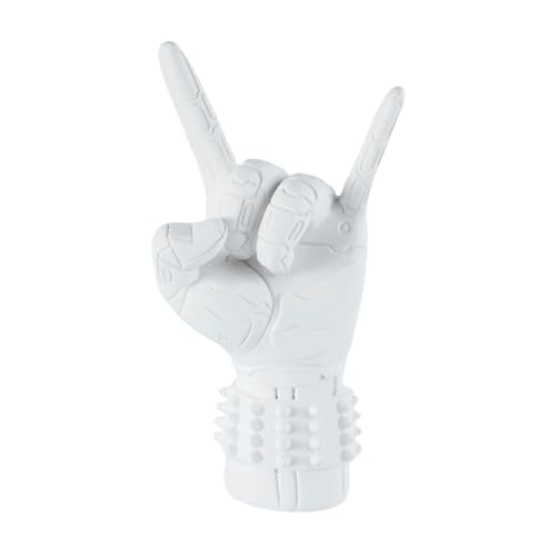 Rock and Roll Decor Hand Sculpture Resin Statues Goth Room Decor Aesthetic Music Studio Decors for Bedroom Tabletop Desk Statue Shelf Art Sculptures Home Decors Mens Gift, White - color: Rock-b