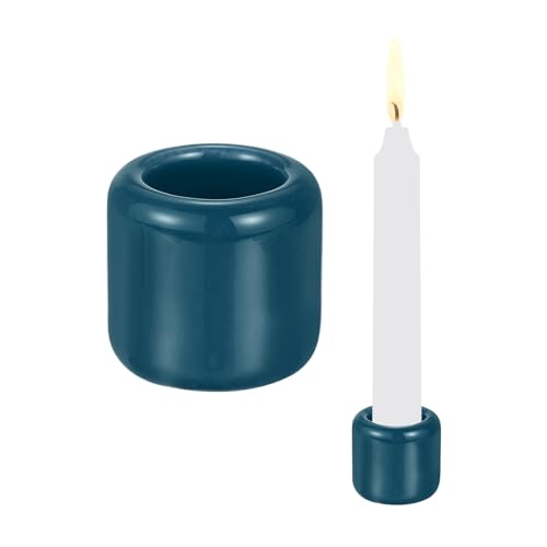 PATIKIL 2 Pcs Chime Candle Holder, 0.7 Inch ID Ceramic Mini Candle Holder for Meditation Spell Supplies Table Centerpieces Home Decoration, Blue - color: Blue, size: 0.7 Inch