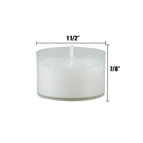 Stonebriar 48 Count White Unscented Smokeless Long Burning Clear Cup Tea Light Candles with 6 to 7 Hour Burn Time - size: 48 Pack