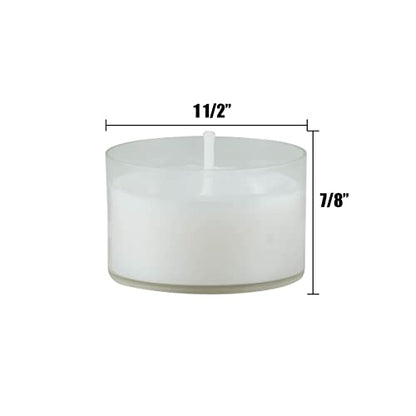 Stonebriar 48 Count White Unscented Smokeless Long Burning Clear Cup Tea Light Candles with 6 to 7 Hour Burn Time - size: 48 Pack