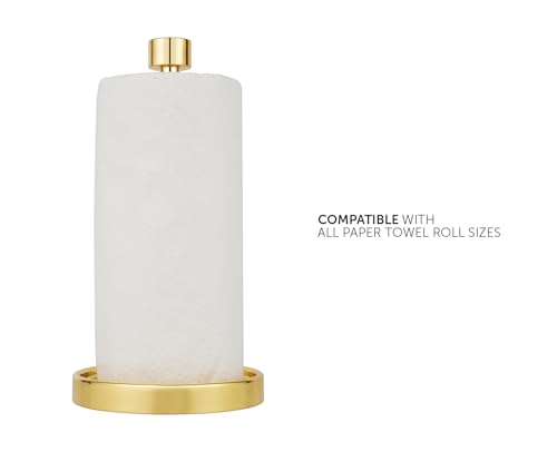 Ivilon Countertop Paper Towel Holder - Modern End Cap Minimalist Design - Color Gold Polished - color: Gold Polished