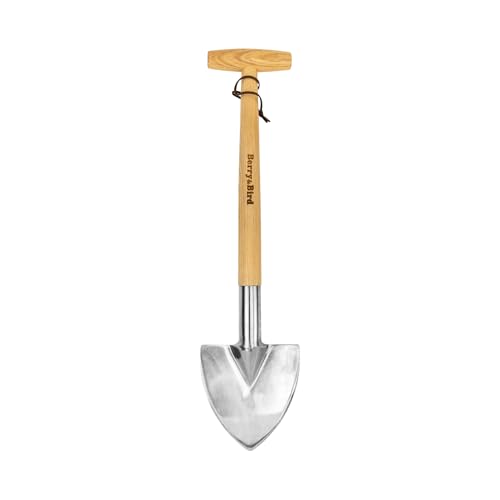 Berry&Bird Perennial Spade, 21.6''Long Trowel for Gardening Root Cutting Tool with Sharp Stainless Steel Blade, Wooden Handle Small Shovel Hand Edger Garden Tool for Planting, Digging & Transplanting - color: Perennial Spade