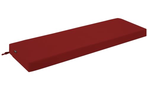 Favoyard Indoor & Outdoor Patio Bench Cushion, Red, 48 x 16 x 3 inches | Water-Resistant, 5-Year Fade-Resistant, High-density Foam Seat Pad, Ties & Removable Cover, Swing Sofa Couch Porch Garden - color: Red, size: 48 x 16 x 3 In