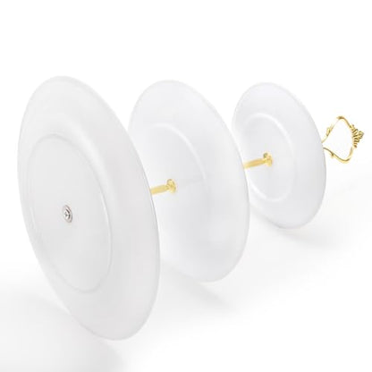 Goaste 3 Pack Tiered Cupcake Stand, Plastic Cupcake Stand Tower, 3 Tier Round Shape Dessert Serving Tray, White Cookie Candy Buffet Stand for Tea Party, Baby Shower, Wedding, Birthday, Christmas