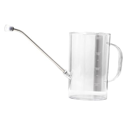 2L Indoor Plant Watering Can with Long Spout, Clear PS Plastic with Measurement Scale for House Plants and Office Gardens - color: Clear