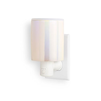 Happy Wax Iridescent Pink Outlet Timer Warmer for Scented Wax - Compact Ceramic Wall Plug in with Timer - for Home Fragrance - Small with Removable Silicone Dish - color: Iridescent Pink