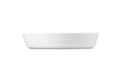 Le Creuset Stoneware Signature Oval Chip and Dip Platter, 13", White - color: White
