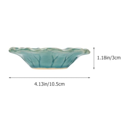 Ceramic Wax Melt Warmer Dish Replacement, Lotus Aromatherapy Oil Burner Plate, Fragrance Heating Tray for Electric Diffuser Lamp & Candle Tart Melter Blue