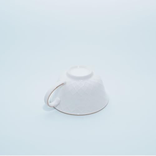 Bone China Tea Cup and Saucer Set with Spoon，Elegant Floral Tea Cup Set (7 oz)，British Coffee Latte Mug - color: white-B
