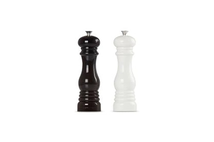 Le Creuset Salt and Pepper Mill Set, 8" x 2 1/2" each, Black & White - color: Black/White, size: Large