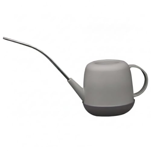 Long Spout Watering Can for Indoor Plants, Durable PP Plastic Pot Waterer with Precision Flow Control for Hanging Baskets and Dense Foliage - color: Brown