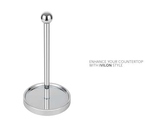 Ivilon Countertop Paper Towel Holder - Modern Sleek Ball Minimalist Design - Color Chrome - color: Chrome