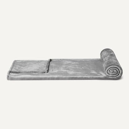 Amazon Basics Soft Fleece Throw Blanket, Ultra-Soft Flannel Fleece, Warm Cozy for Couch Sofa Bedroom, Fade-Resistant, 50 x 60 Inches, Gray - color: Dark Grey, size: 50 x 60 inches
