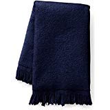 Navy Blue Fringed Fingertip Towels - 100% Cotton - Terry-Velour - 4 Pack 11" x 18"
