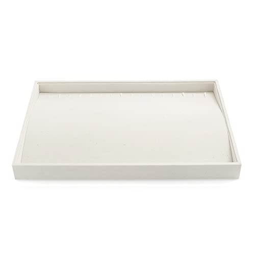 Oirlv Stackable 17 Hooks Sackcloth Jewelry Tray Necklace/Pendant/Long chain Display Showcase Organizer(Pack of 1,Beige) - size: 20 Hooks