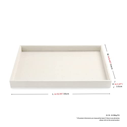 Oirlv Linen Jewelry Tray,Jewelry Drawer Organizer,Necklace Display Plate | Stackable Design, Organize and display jewelry Professionally,Premium Linen Fabric, Great for dresser or trade show displays - size: 1 Grids