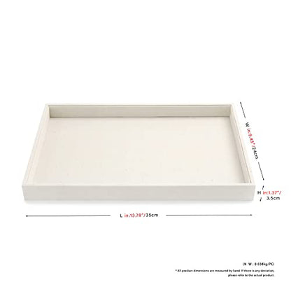 Oirlv Linen Jewelry Tray,Jewelry Drawer Organizer,Necklace Display Plate | Stackable Design, Organize and display jewelry Professionally,Premium Linen Fabric, Great for dresser or trade show displays - size: 1 Grids