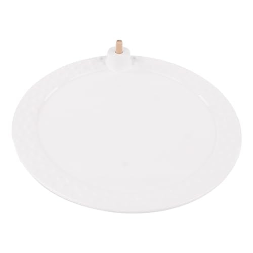 Serving Platter - 14" Ceramic Round Serving Dishes for Entertaining, White Serving Platter with Peg for Interchangeable Decorative Topper, Serving Dish for Pastries, Appetizers, Roasts - style: White Round Platter