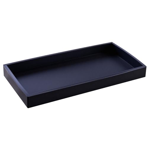 Bathroom Vanity Tray, 11.8 x 5 Inch Silicone Kitchen Sink Tray for Perfume Soap Towel Bathroom Accessory for Soap Dispenser Bathroom Countertop Trays, M, Black - color: Black, size: 11.8" x 5" x 0.7"