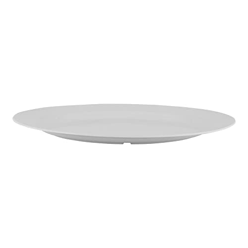 G.E.T. OP-618-W White 18" x 13.5" Oval Platter, Break Resistant Dishwasher Safe Melamine Plastic, Milano Collection | Dishwasher safe, Shatterproof, Buffet, Stackable, Restaurant service, Great for Entrees, Salads, Desserts and Appetizers