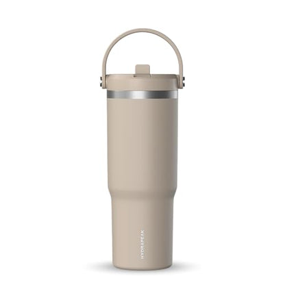 Hydrapeak Nomad 32oz Stainless Steel Insulated Travel Tumbler with Handle & Straw Lid, Leakproof, Cupholder Friendly, Back to School, College Dorm, Gym & Everyday Hydration, Cold 24 Hours (ST-Latte) - color: ST-Latte