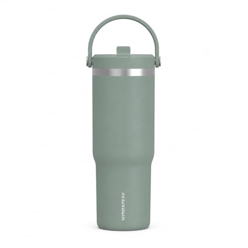Hydrapeak Nomad 32oz Stainless Steel Insulated Travel Tumbler with Handle & Straw Lid, Leakproof, Cupholder Friendly, Back to School, College Dorm, Gym & Everyday Hydration, Cold 24 Hours (Seafoam) - color: Seafoam