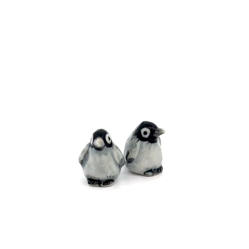 Adorable Mini Ceramic Animal Figurine – Porcelain Miniature Collectible Decor (Gray Penguin) - style: Gray Penguin