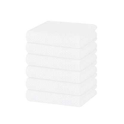 Homaxy 100% Cotton Waffle Weave Kitchen Dish Towels 6-Pack, White | 13 x 28 Inches, Ultra Soft Absorbent Dish Towels, Quick Drying Cleaning Towels - color: White, size: 13 X 28 - 6 Pack