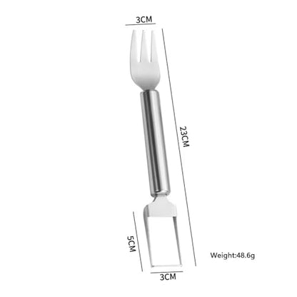 2 PCS Stainless Steel Watermelon Cutter and Fork Slicer Set 2-in-1 Fork Cutter and Fruit Slice Tool Watermelon Fork Slice Cutter Tool for Easy Cut Kitchen Gadget For Camping